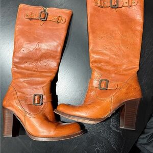 Frye Women's Brown Leather Heeled Boots